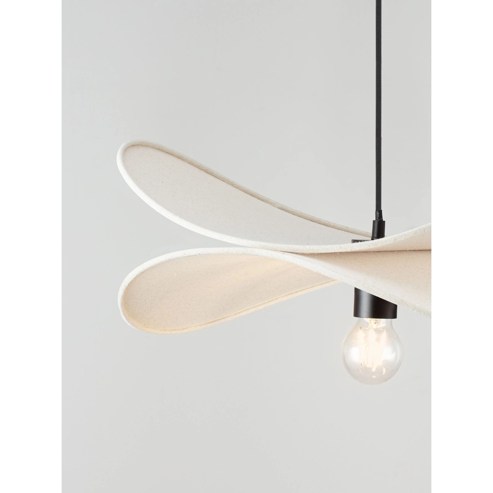 Moderne hanglamp Luve zwart met beige Lyora 5212017493729