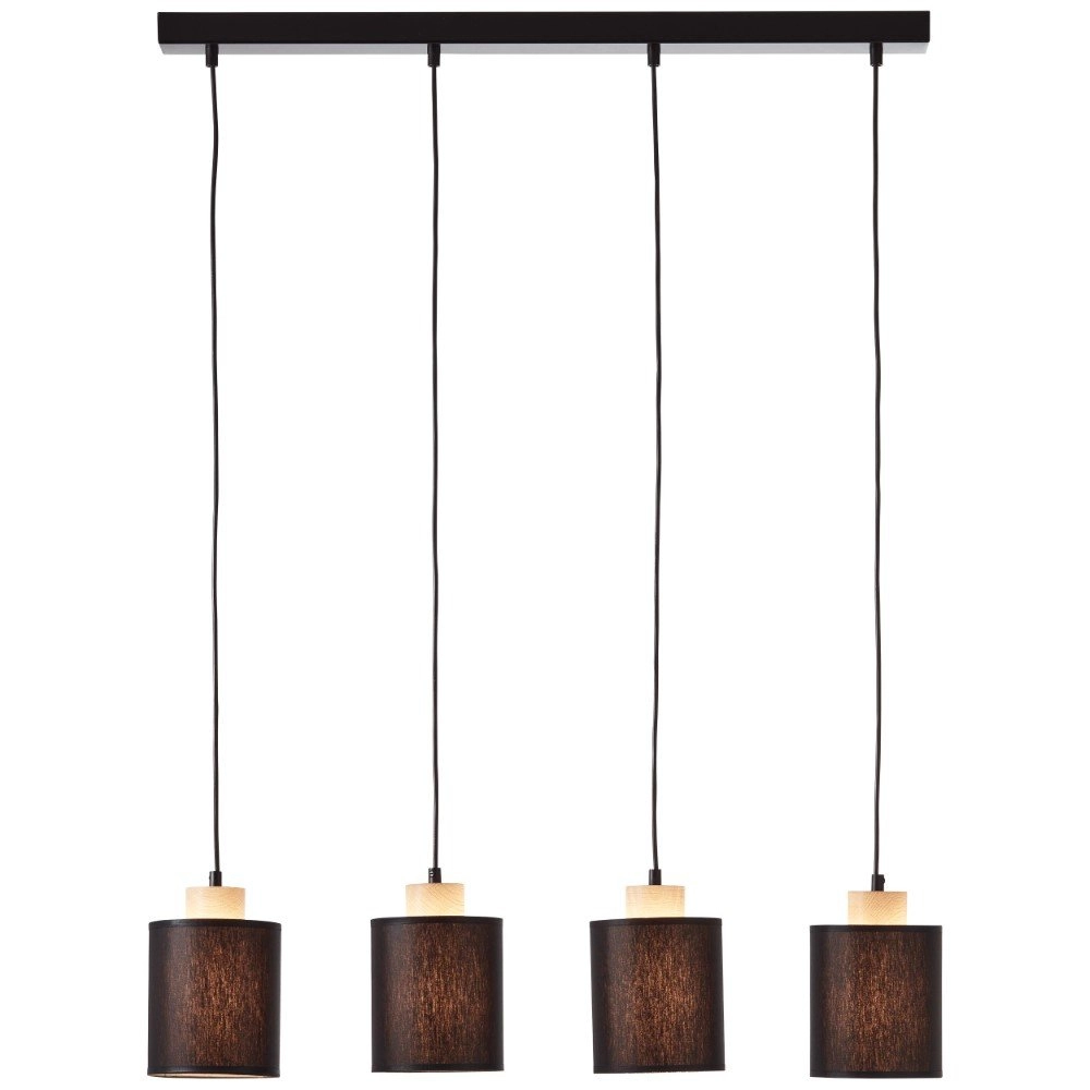 4-lichts hanglamp Vonnie zwart met hout Brilliant 4004353391644