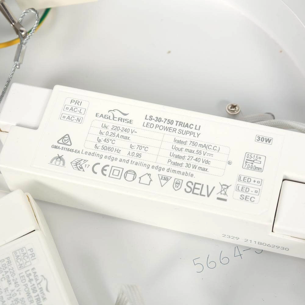 Strakke plafondlamp Flady zwart Ø 50cm Steinhauer 8712746171860