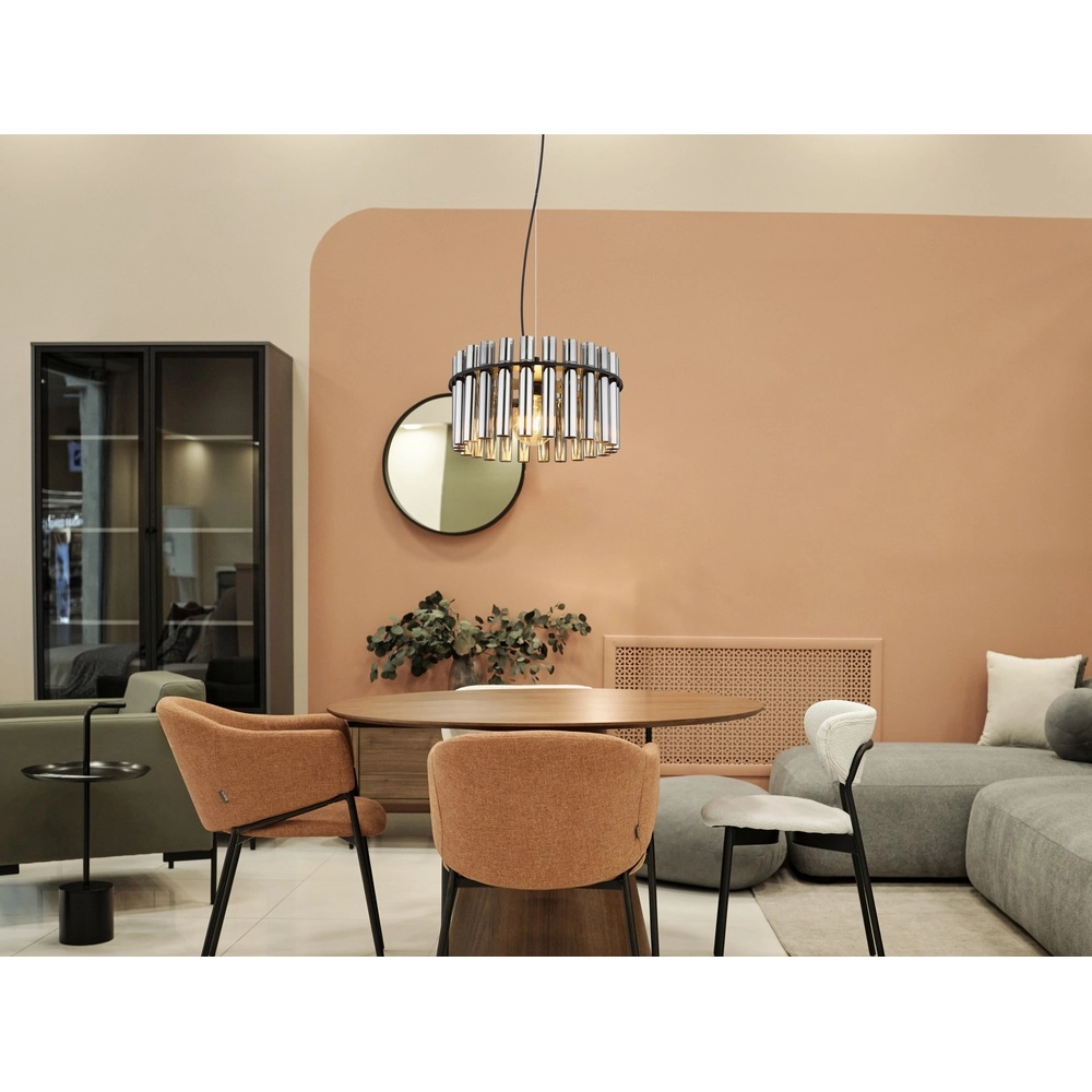 Hanglamp Gorley II zwart met glas staafjes Globo 9007371586110