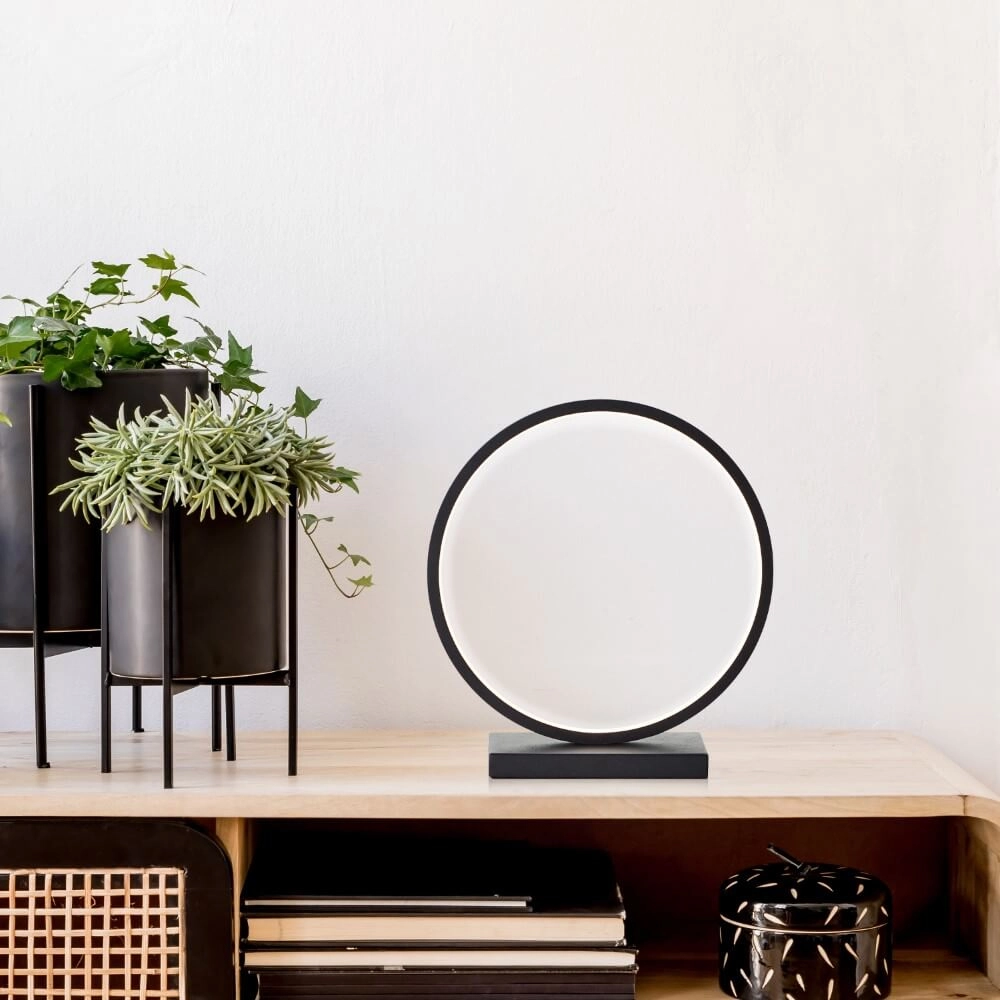 Tafellamp Chaumont rond zwart Brilliant 4004353414985