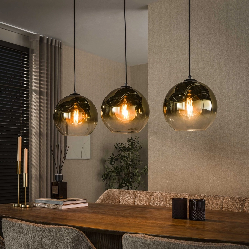 3L hanglamp Bubble met goud fading glas