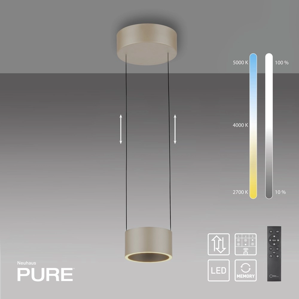 Design led hanglamp Pure Clipse Bronce Paul Neuhaus 4012248396308