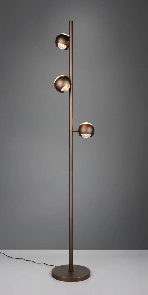 3-lichts led leeslamp Orbit platinum bruin