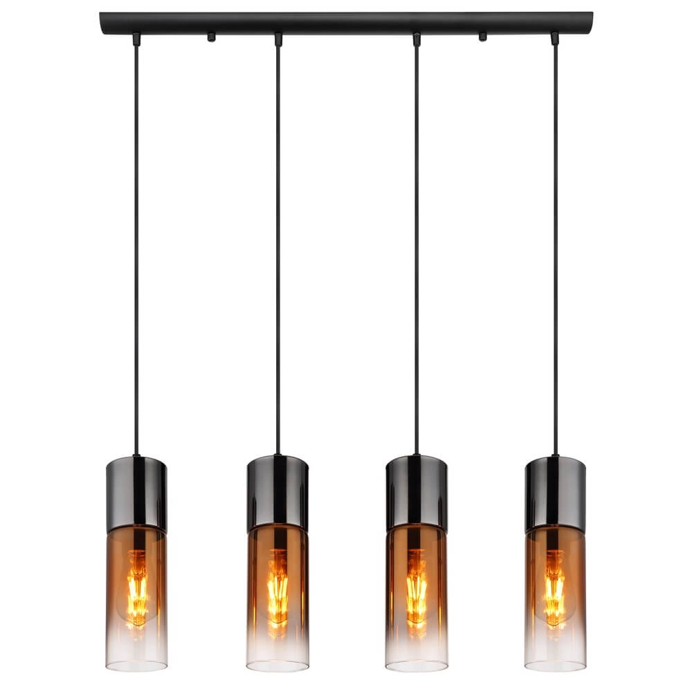 Strakke hanglamp Annika 4-lichts gunmetal Globo 9007371471157