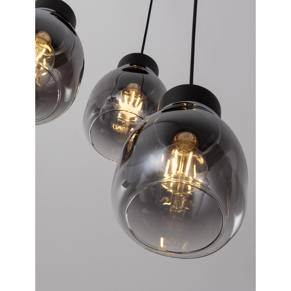 Hanglamp Blacu 3-lichts zwart rond Lyora 5212017447487