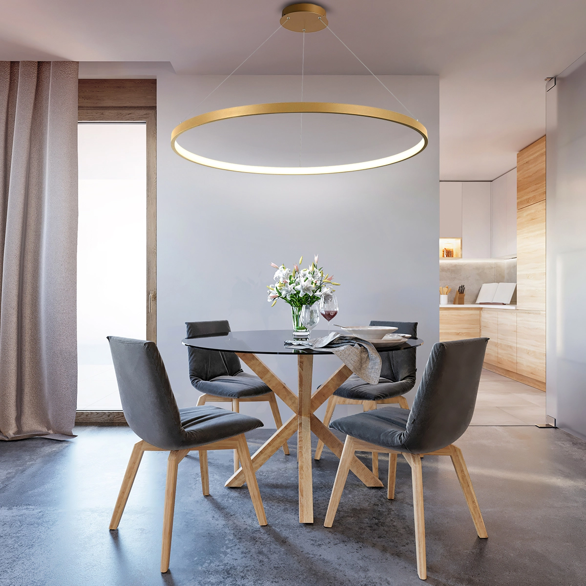Design hanglamp Orbit goud Lyora 5053423316109