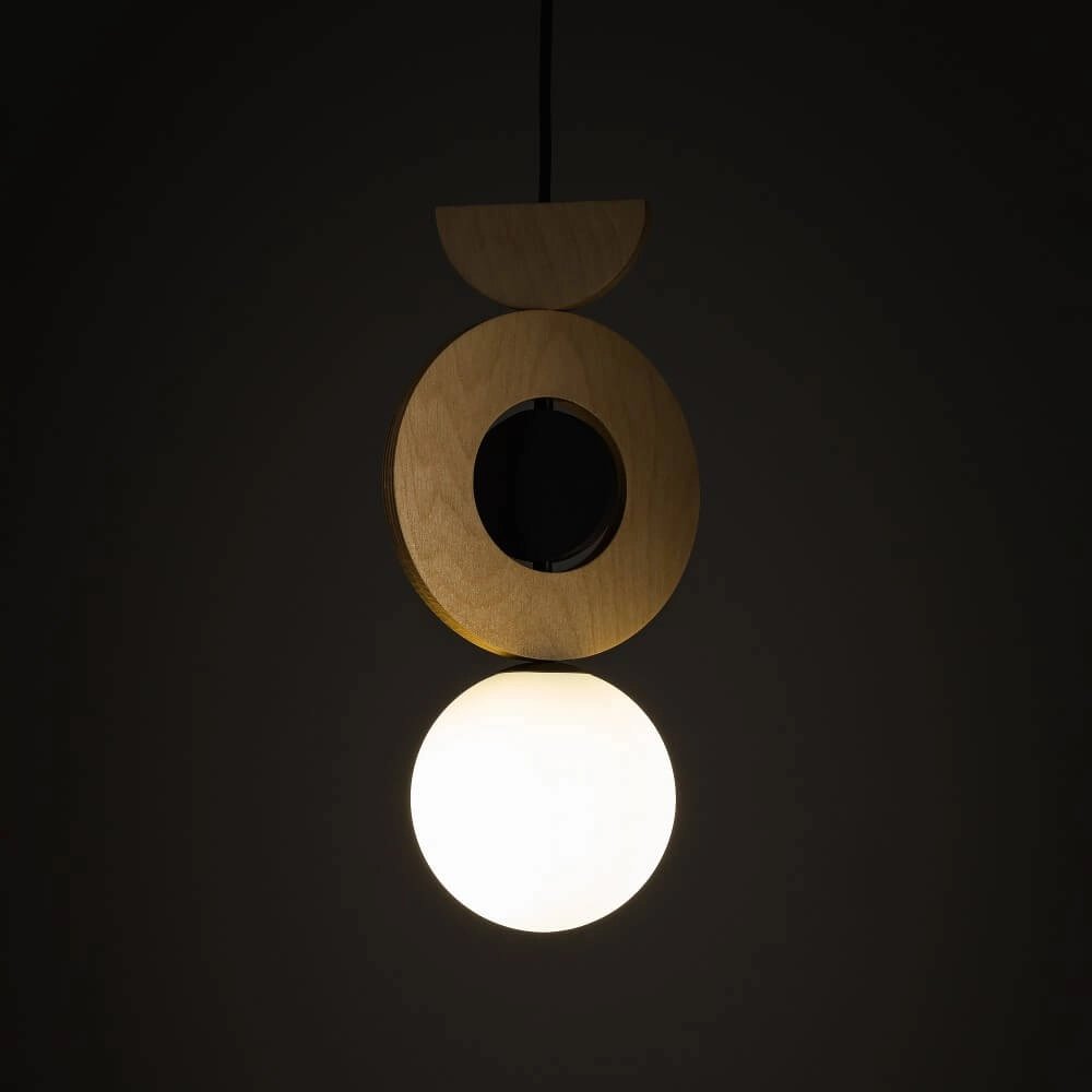 Design hanglamp Drops Wood B 1-lichts hout Lyora 5903139111744