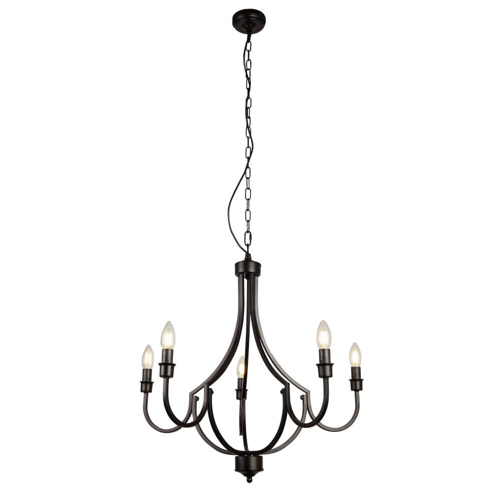 Klassieke hanglamp Lodge 5-lichts zwart Klassieke hanglamp Lodge 5-lichts zwart