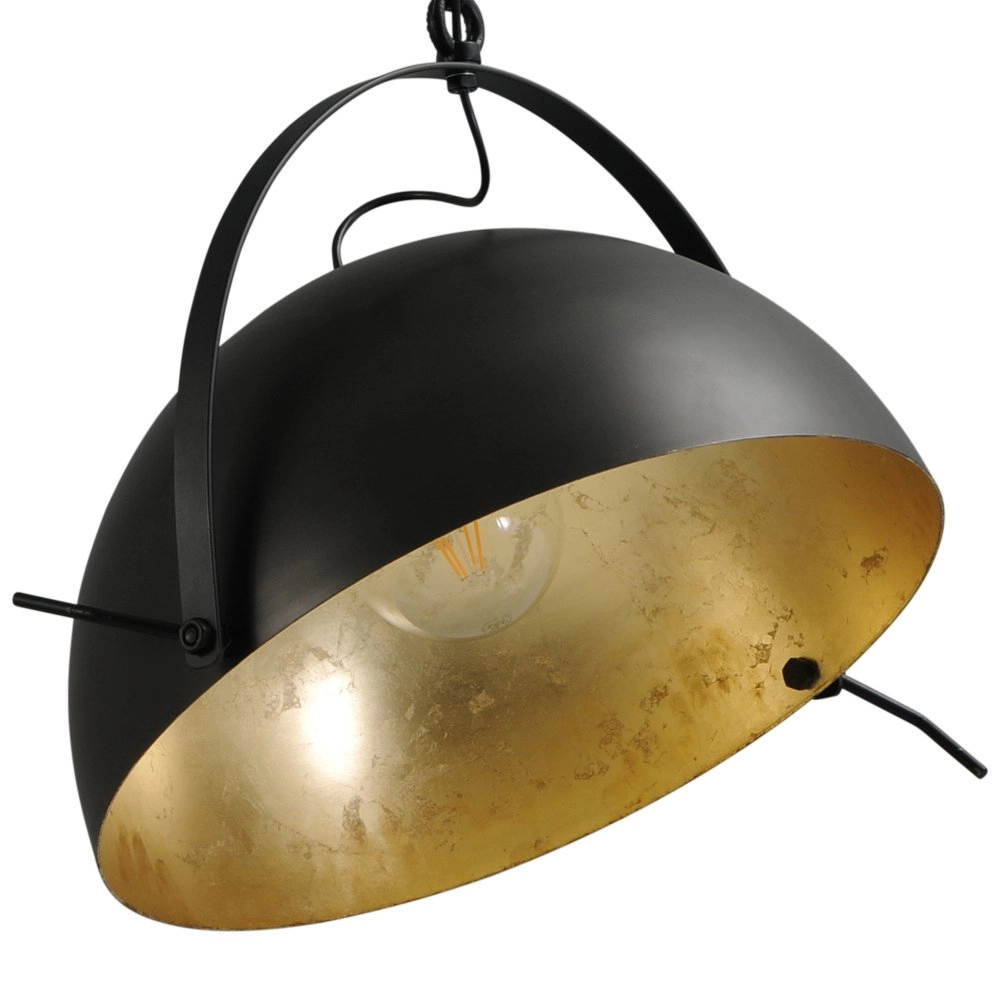 Landelijke hanglamp Larino 50 zwart met oudgoud Masterlight 8718121234465