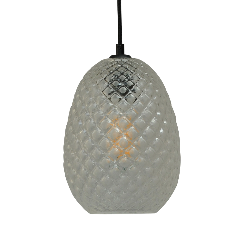 Zwarte pendel hanglamp Pineapple met helderglas Masterlight 8718121209364