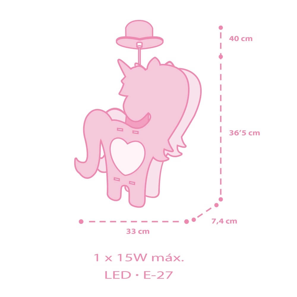 Kinderkamer hanglamp Unicorns zwart met wit venster Dalber 8420406415970