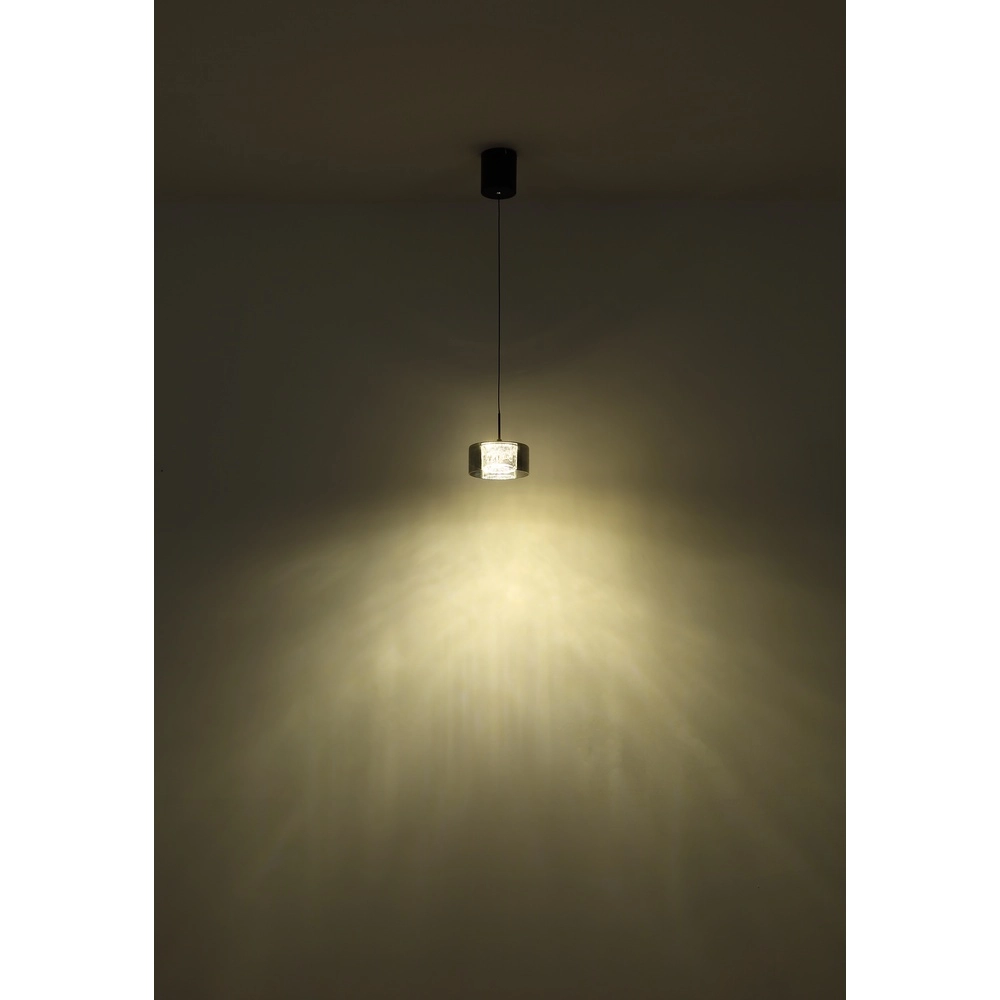 Design hanglamp Fogsy enkel zwart met smoke glas Globo 9007371450381