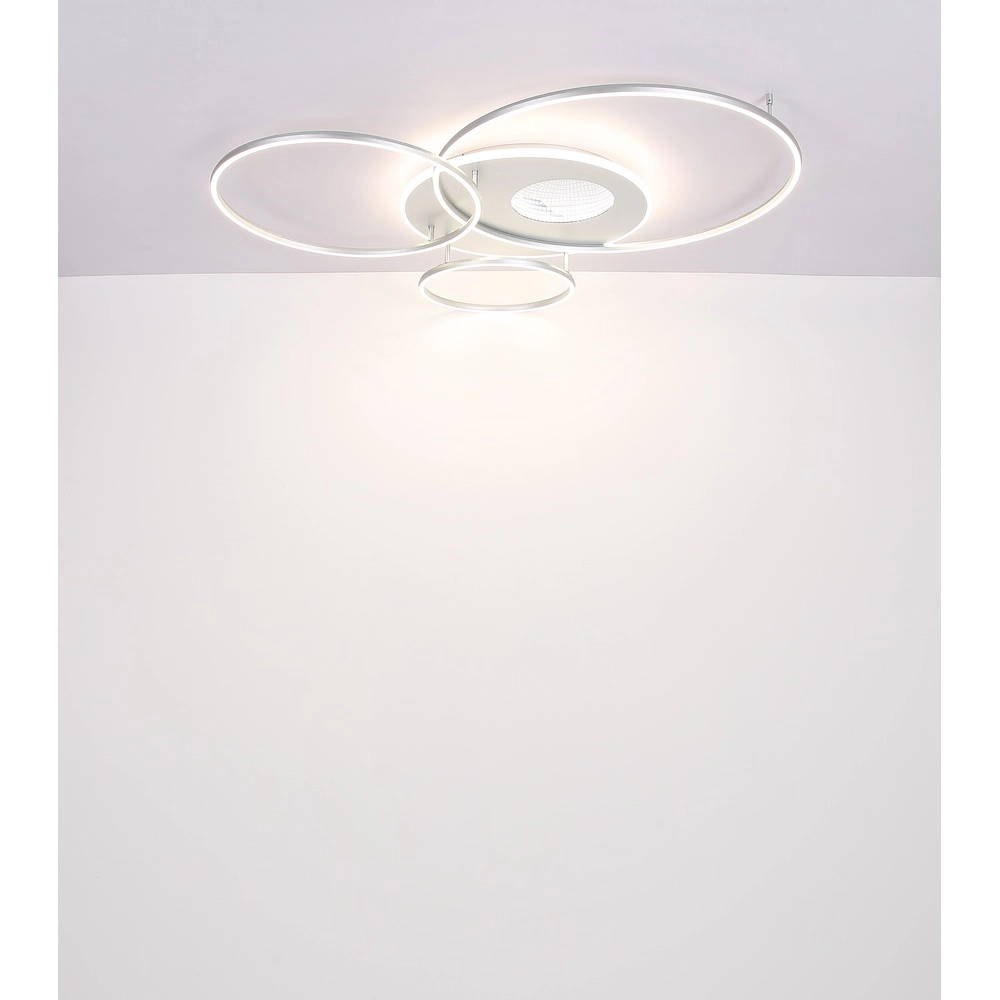 Moderne plafondlamp Invertina zilvergrijs 126cm Globo 9007371468836