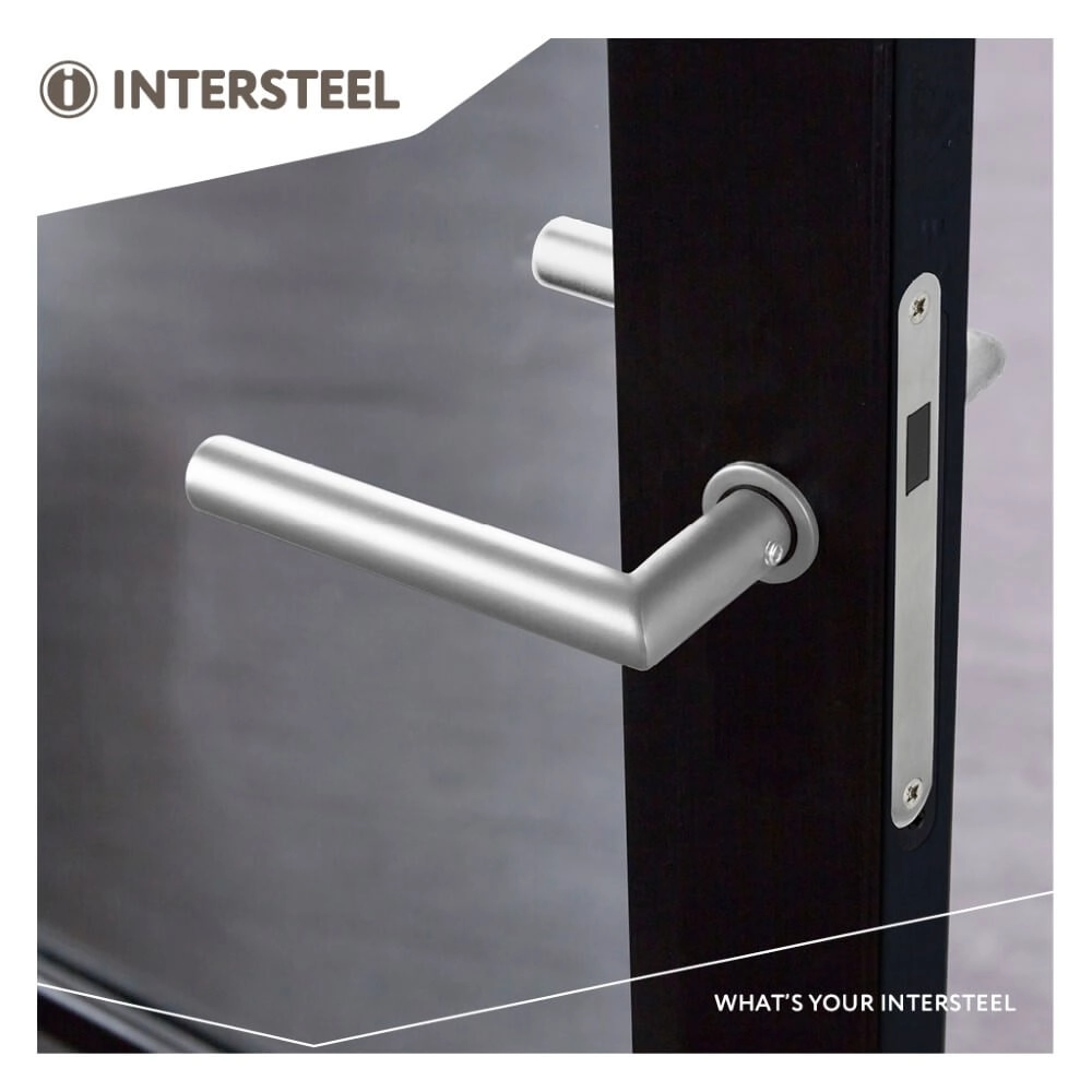 Deurklink Jura met klein rond rozet RVS Intersteel 8714186558027