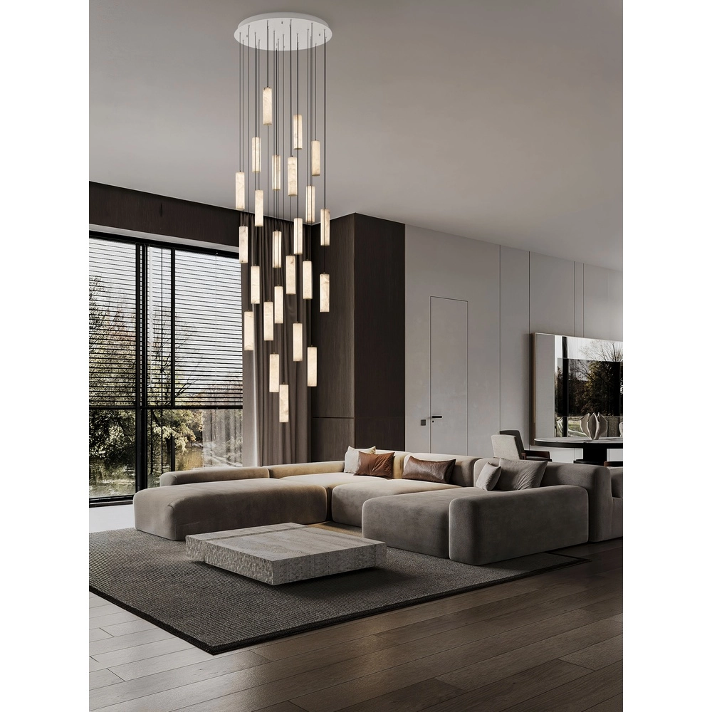 Hanglamp Diletto goud met wit 24-lichts
