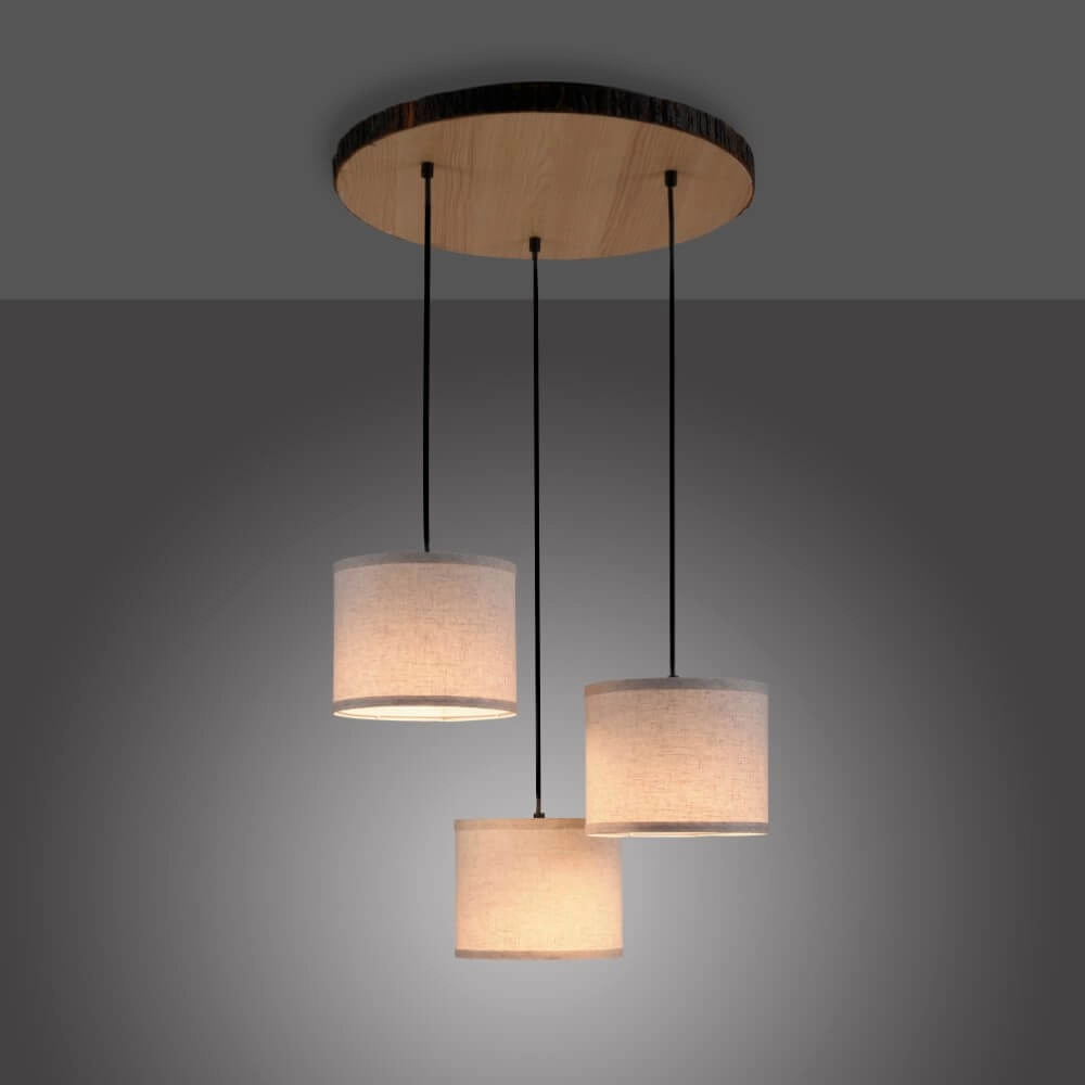 Landelijke plafondlamp Bark hout Just Light 4043689975937