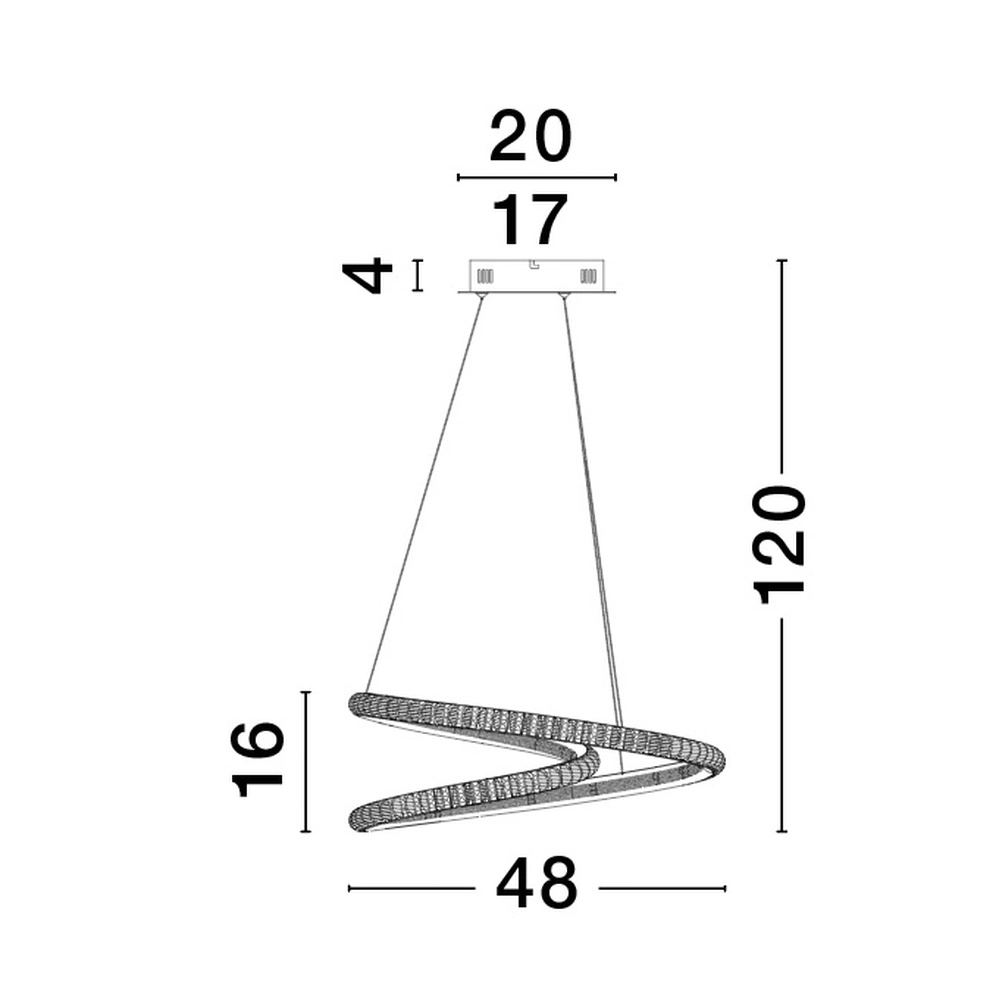 Design hanglamp Ginevra zwart Ø 48cm Lyora 5212017433480