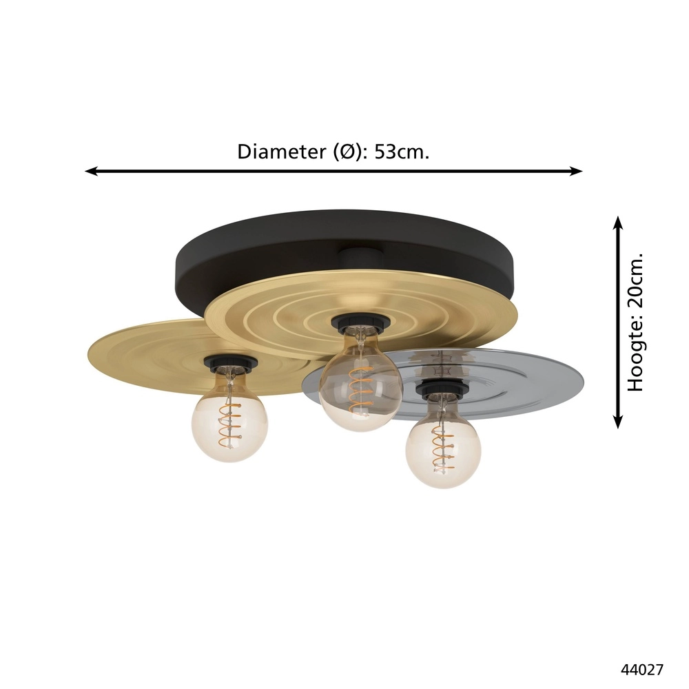 Design plafondlamp Lintmill Ø 53cm - 3x E27 Eglo 9002759440275