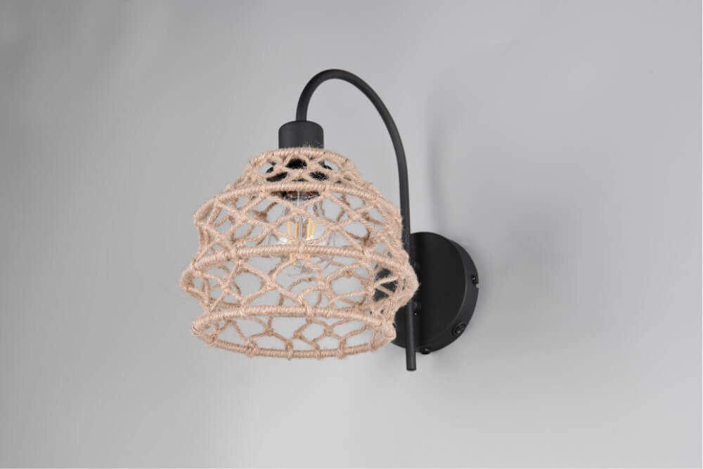 Rotan wandlamp Hive met zwart Trio 4017807637212
