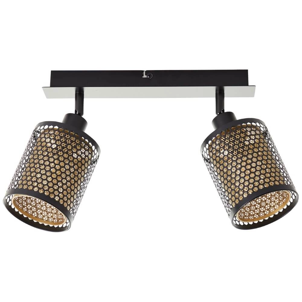 2-lichts plafondlamp Cheval zwart met goud Brilliant 4004353424199
