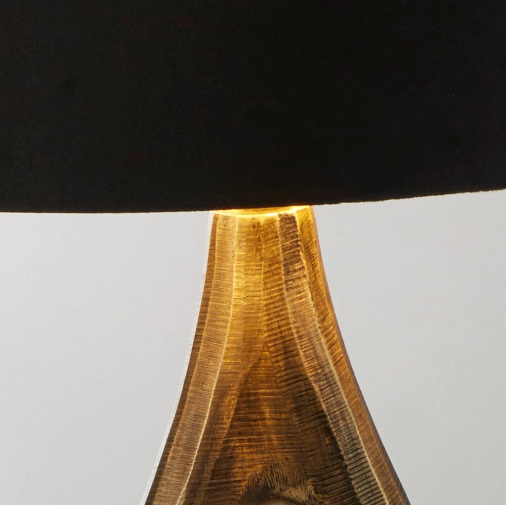 Gouden tafellamp Bucklow met zwarte kap Searchlight 5053423257297