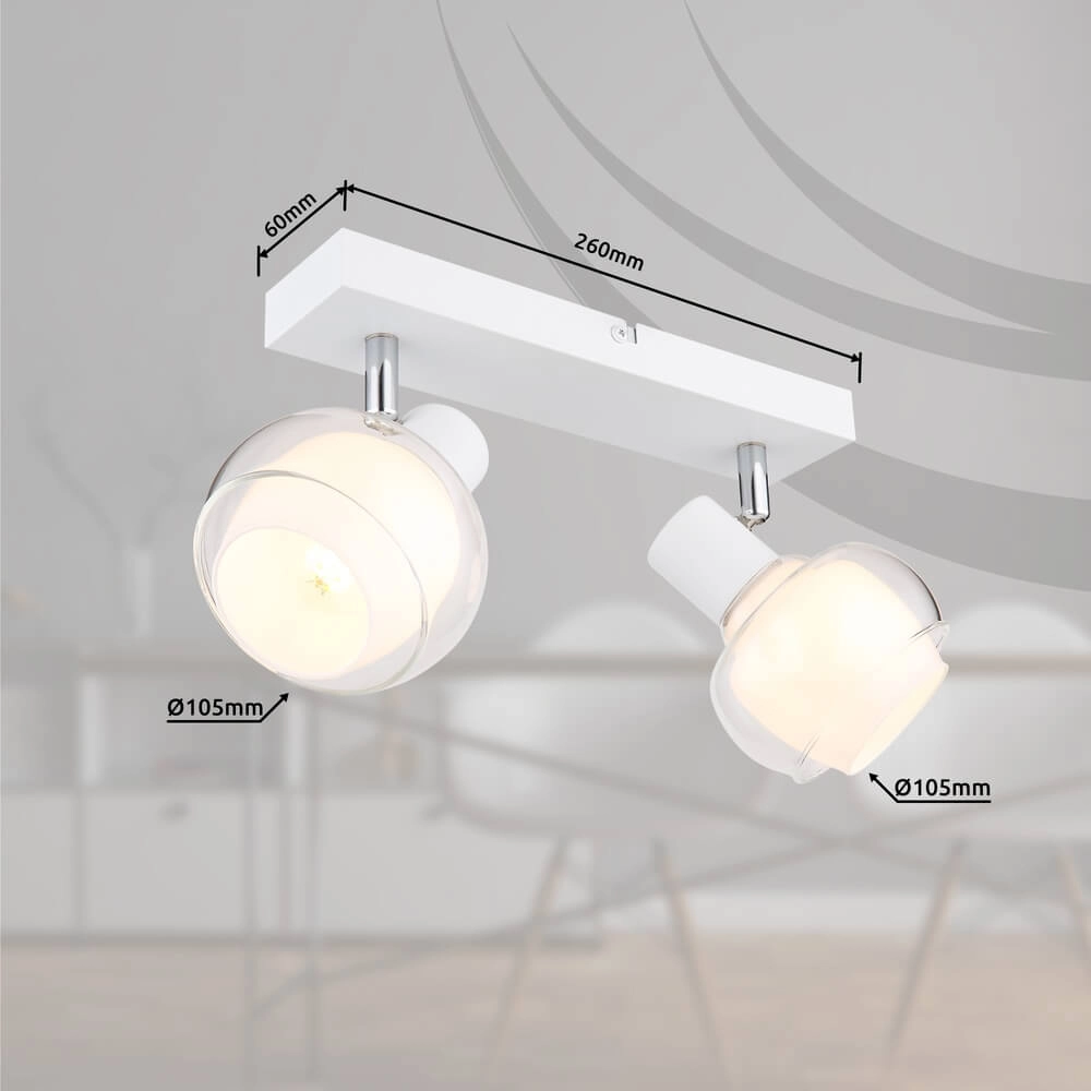 Witte plafondlamp Tokki 2-lichts Globo 9007371446049