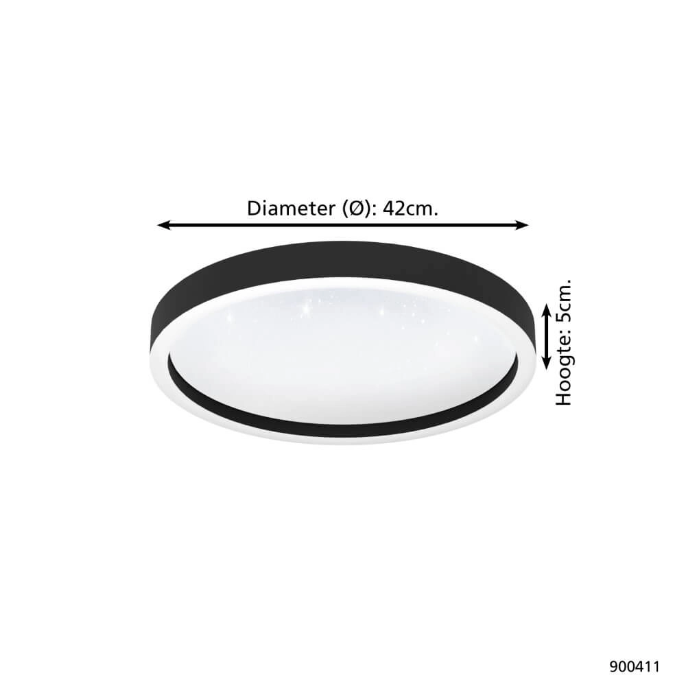 Plafonnière Zigbee Montemorelos-Z Ø 42cm zwart Eglo 9008606243839