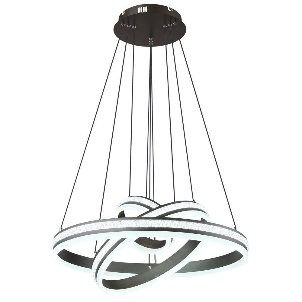 Design hanglamp Grouni 3 ringen titanium geborsteld Globo 9007371455003