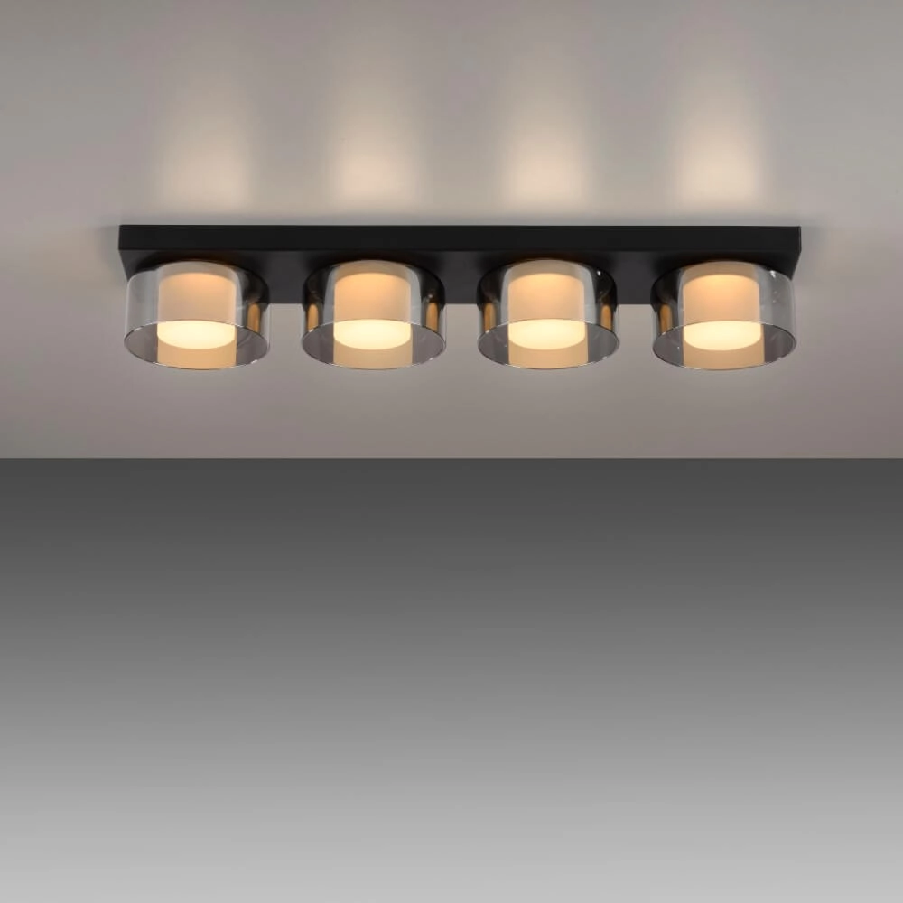 Zwarte plafondlamp Rika 4-lichts zwart Paul Neuhaus 4012248385029