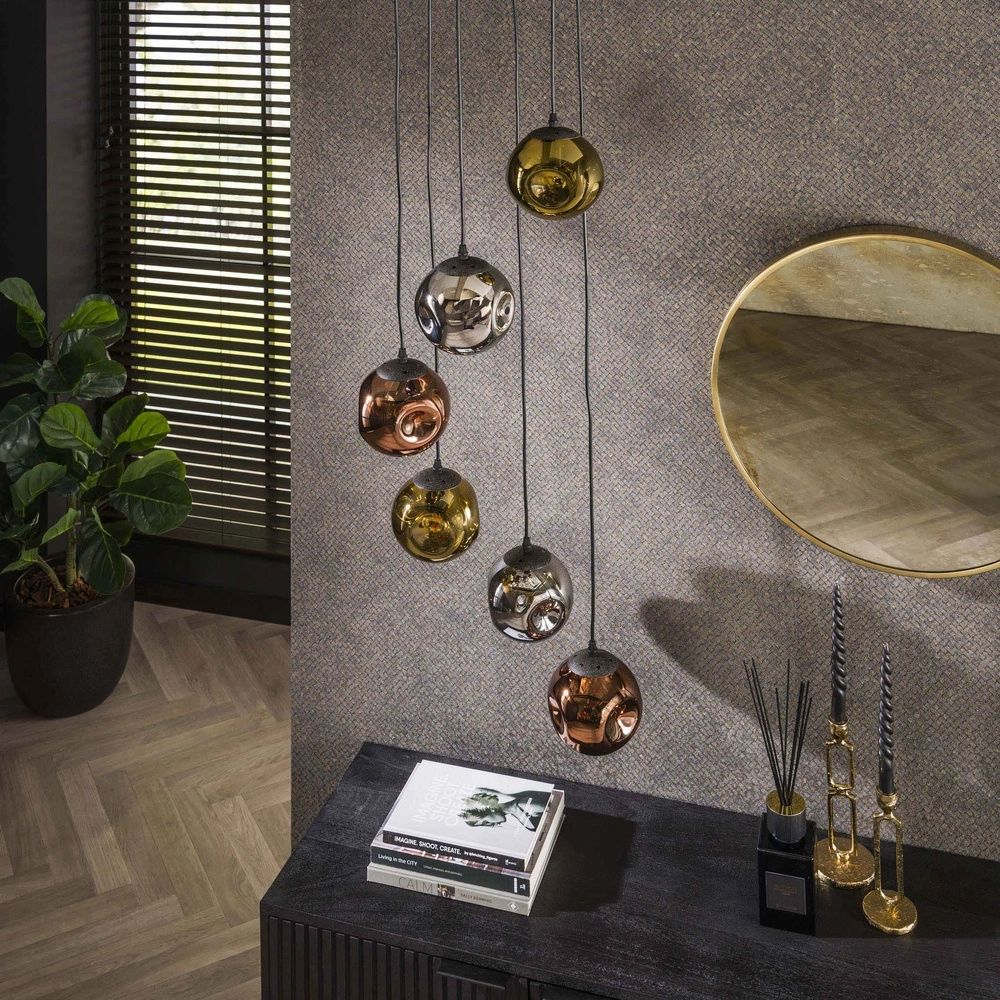 Glazen hanglamp Stellar 6-lichts - Ø 15cm Lyora 8716803511651