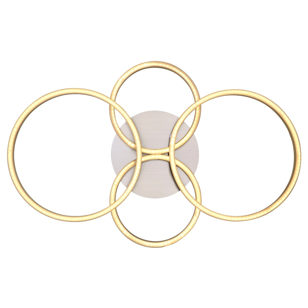 Moderne plafondlamp Kendy 4 ringen nikkel Globo 9007371410743