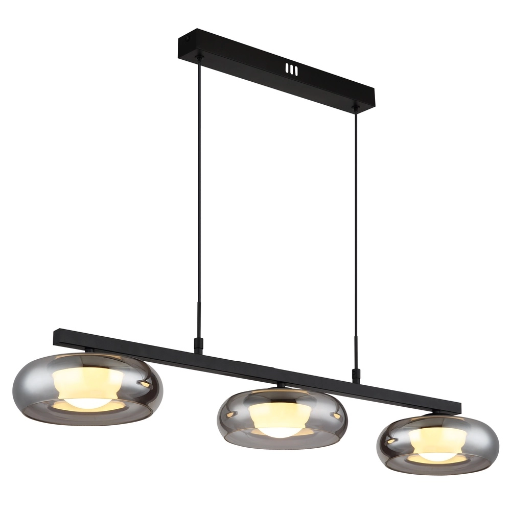 Design hanglamp Carlene 3-lichts zwart Globo 9007371566181