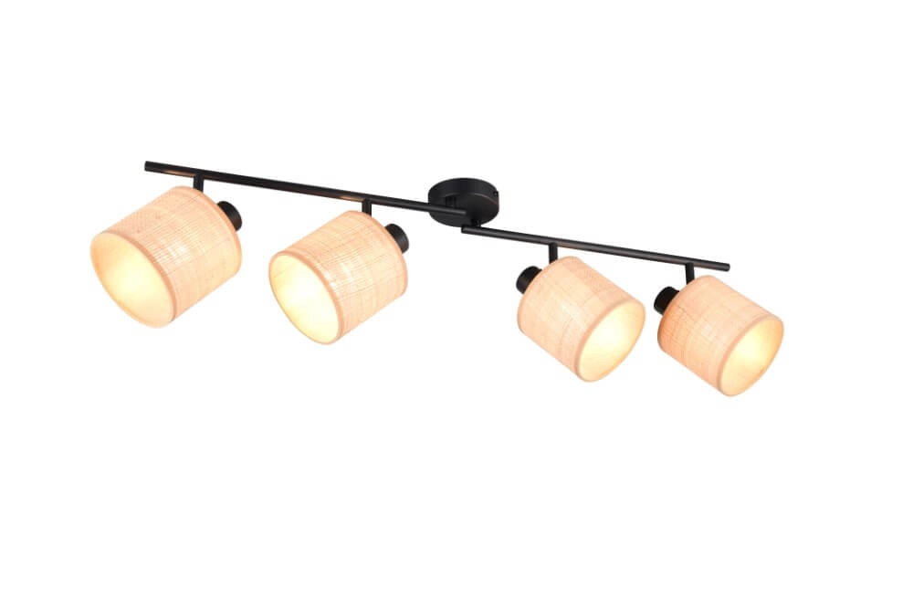 4-lichts plafondlamp Aimee met crème kappen