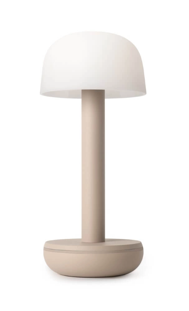 Oplaadbare tafellamp Two Beige frosted