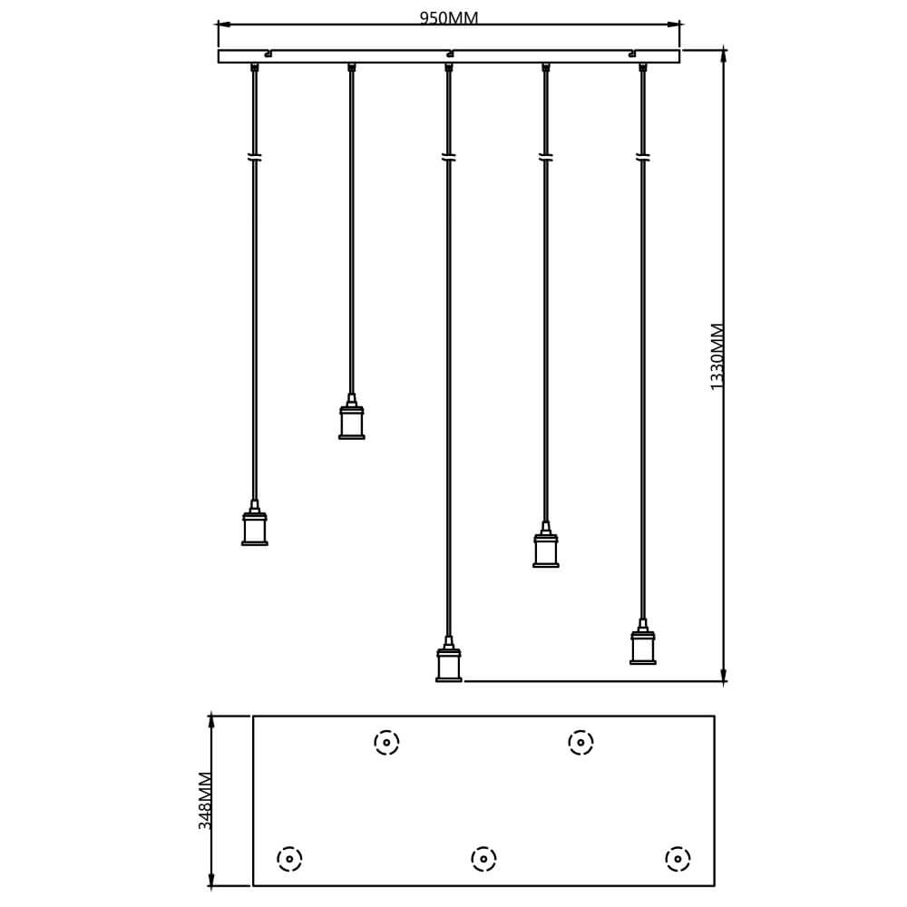 Hanglamp Darcia met 5 pendels Brilliant 4004353411694