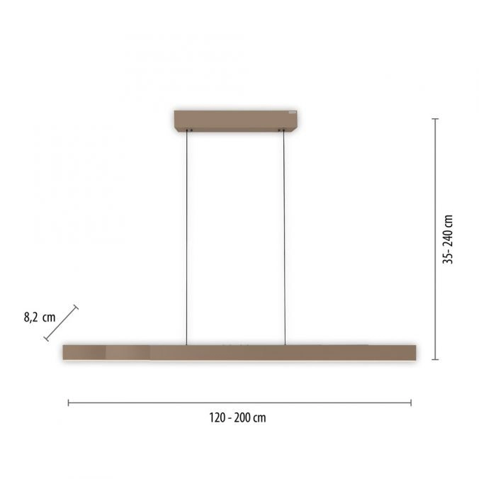 Strakke hanglamp Pure Moto-Rise brons Paul Neuhaus 4012248393680