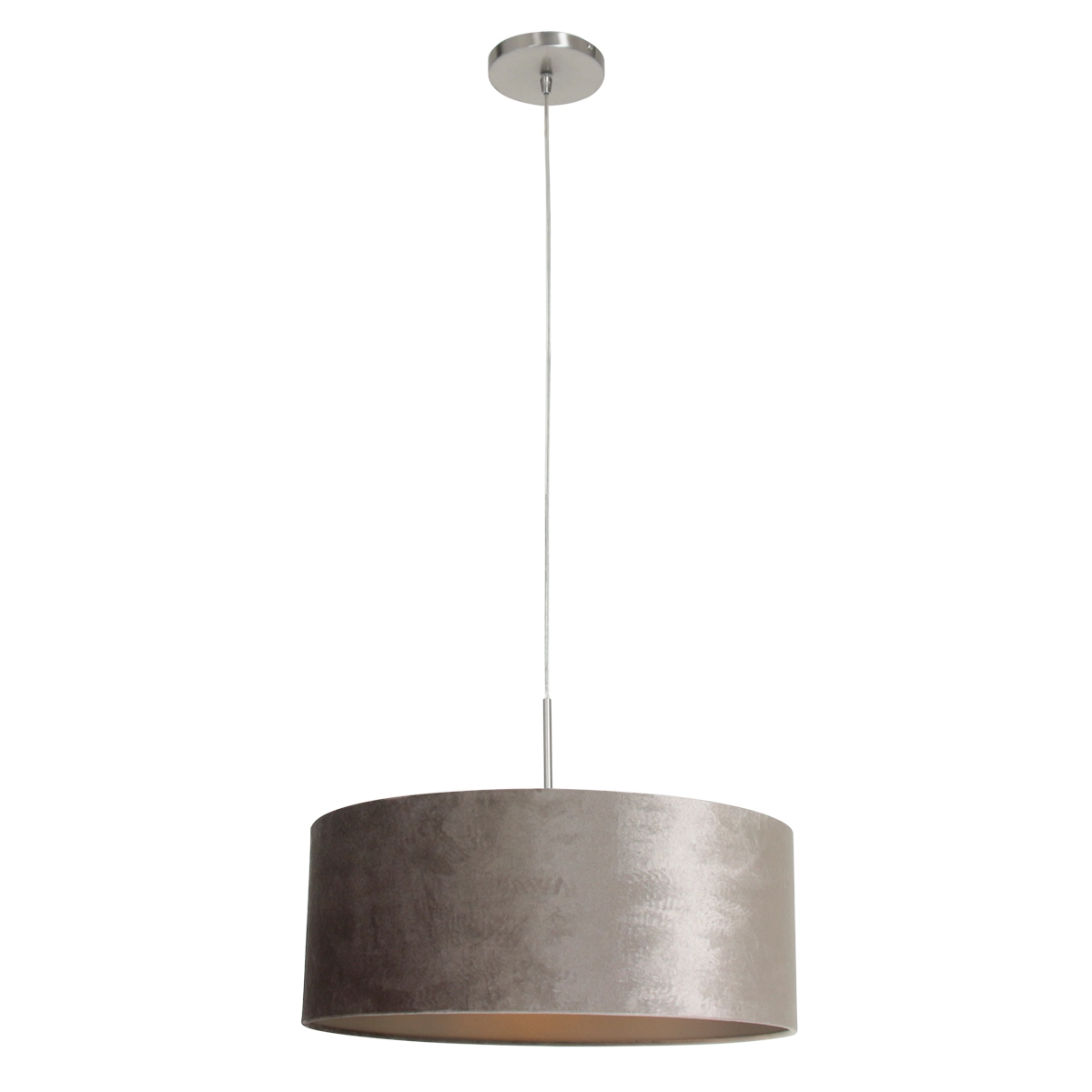 Hanglamp Sparkled 50cm grijs met Taupe velours Steinhauer 8712746146196
