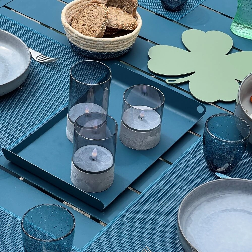 Set van 3 tafellampjes Bougie smoke glas Brilliant 4004353428326