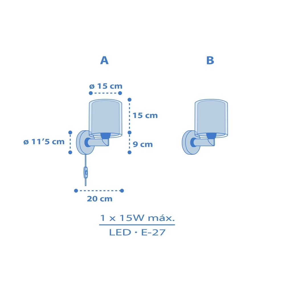 Kinderkamer wandlamp Kids World blauw Dalber 8420406406794