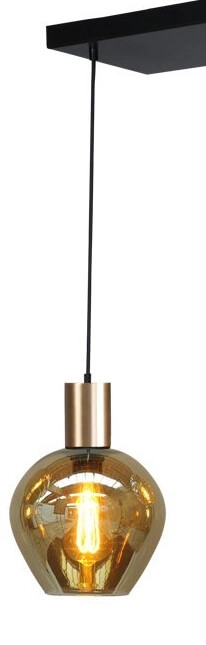 Zwarte hanglamp met goud Bounty 6-lichts rond glas Masterlight 8718121247892