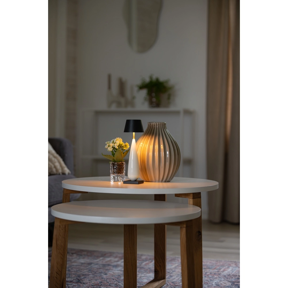 Oplaadbare tafellamp Frejus zwart met keramiek KonstSmide 7318300030348