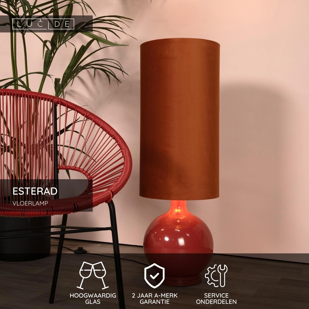 Vloerlamp Esterad oranje Lucide 5411212106049