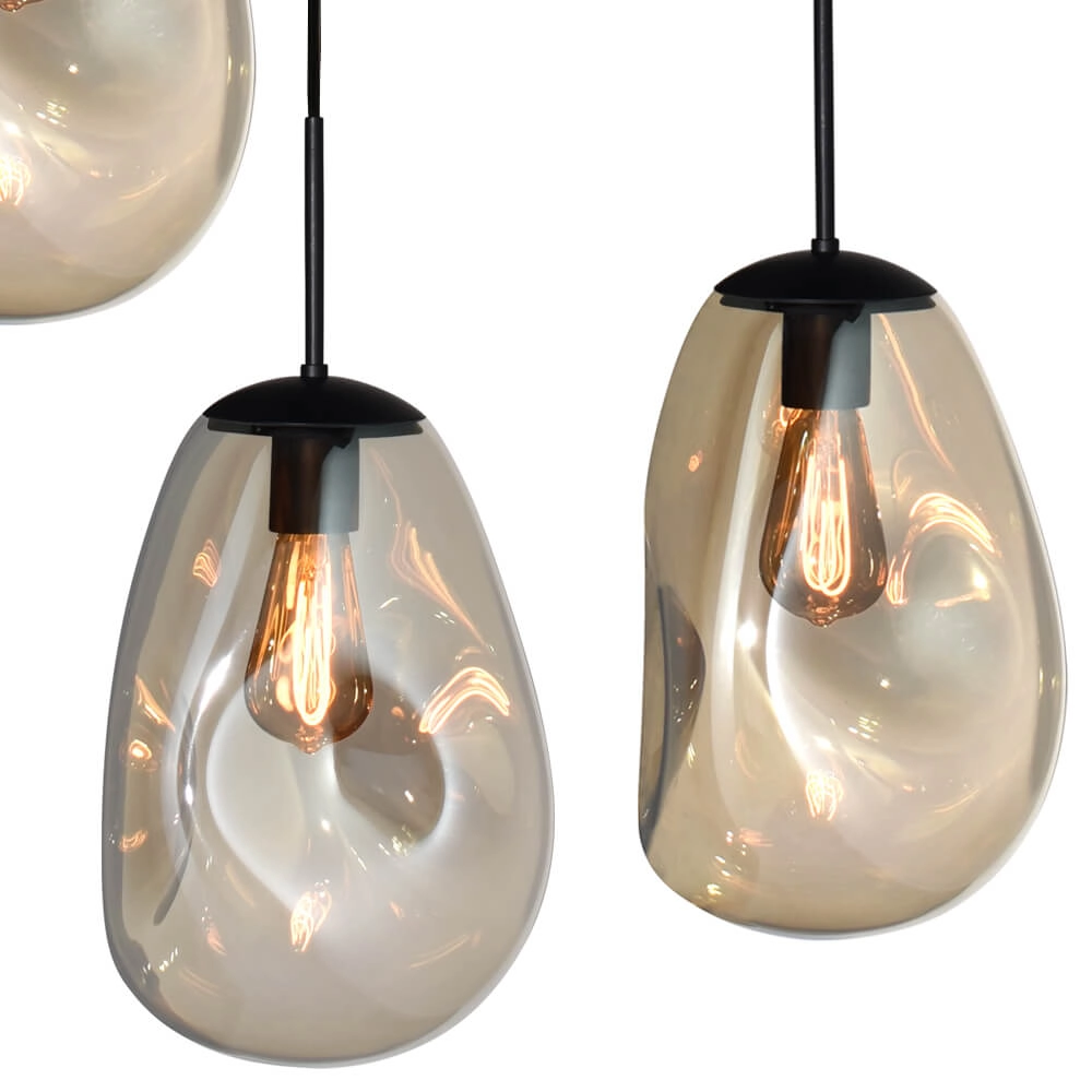 Hanglamp Lava 8x goud glas Ø 22,5cm Masterlight 8718121286327