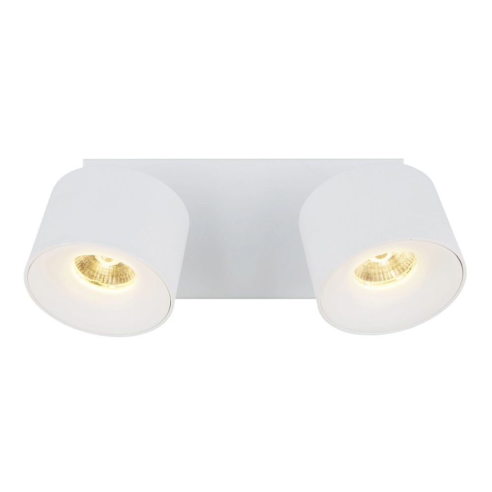Strakke plafondlamp Rae 2-lichts wit Globo 9007371450640