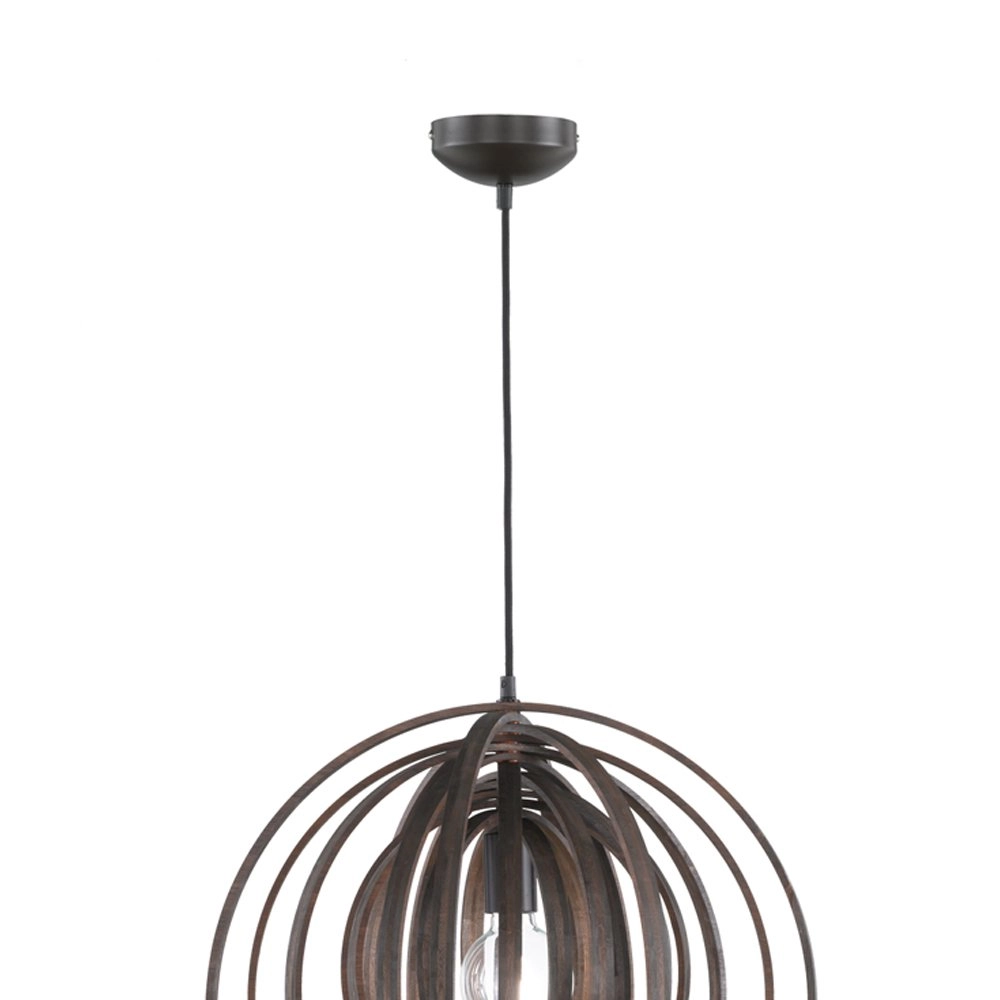 Hanglamp Boolan donker houtbruin Trio 4017807330816