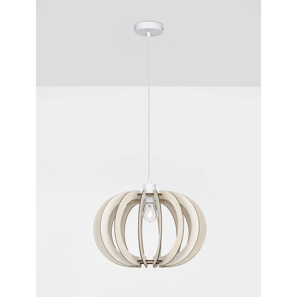 Houten hanglamp Ottoline licht Ø 40cm