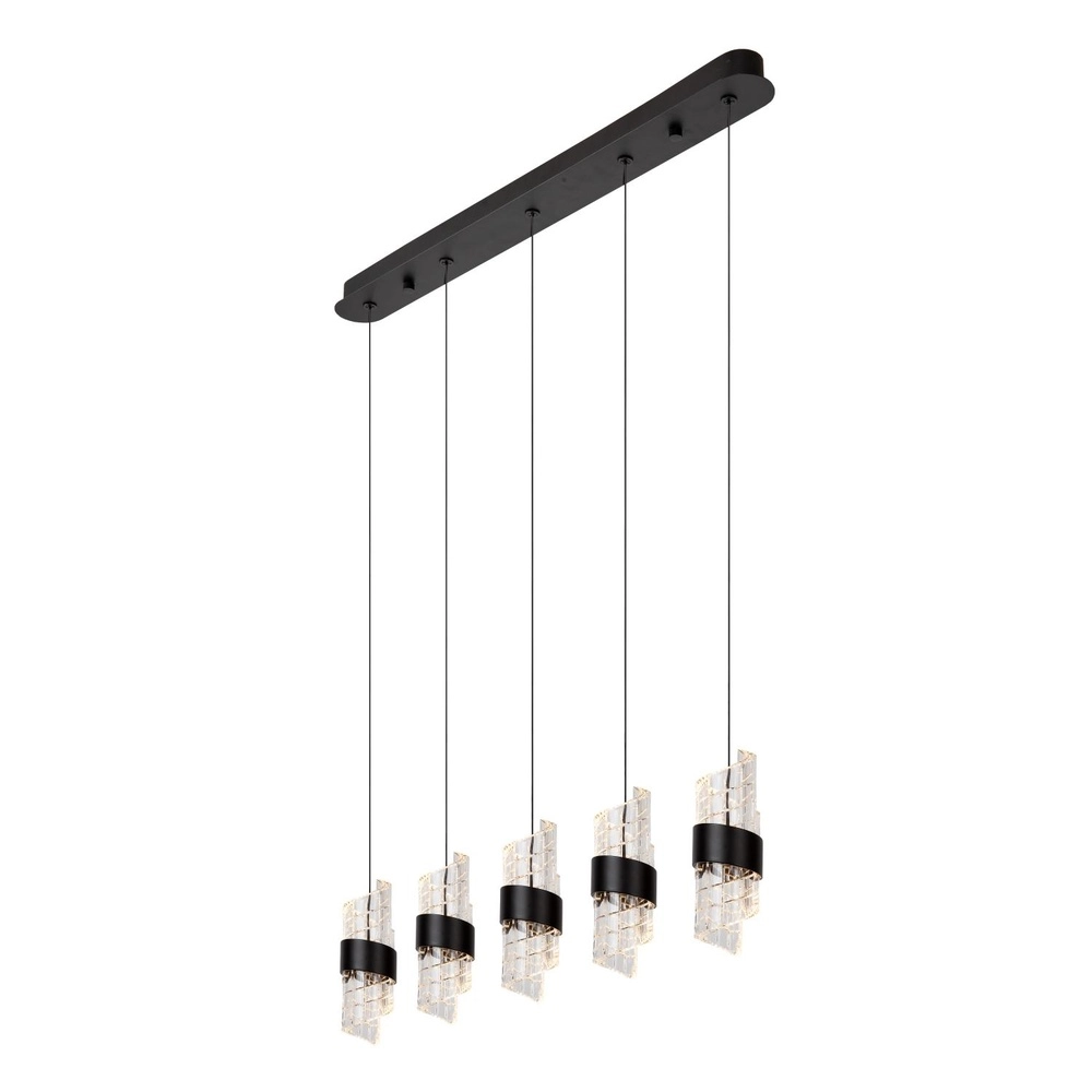 Design hanglamp Kligande 5-lichts zwart recht Lucide 5411212134653