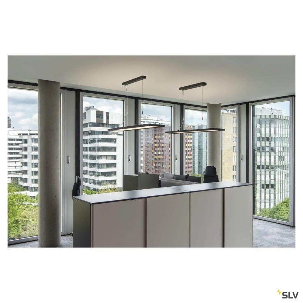 Led kantoor hanglamp Worklight Dali 57w - 4000K - 120cm zwart SLV 4024163254595