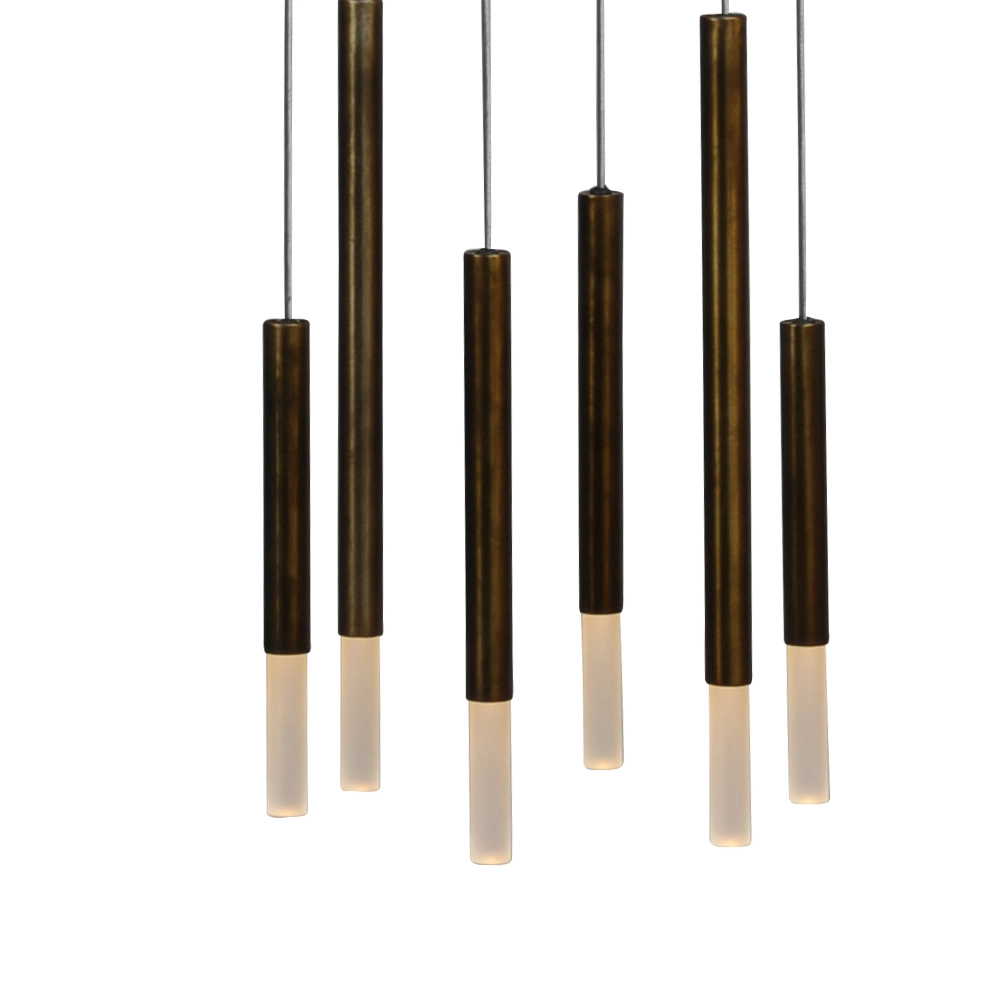 Zwarte vide hanglamp Flute 12-lichts design cilinders Masterlight 8718121211091